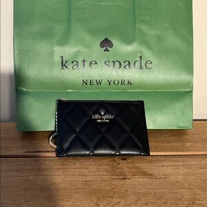 Kate Spade Black Quilted Card Case